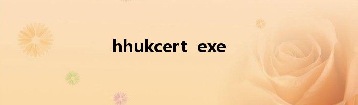 hhukcert  exe