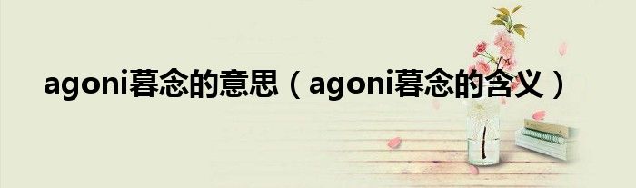 agoni暮念的意思（agoni暮念的含义）