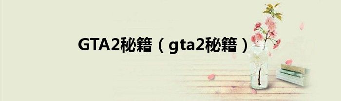 GTA2秘籍（gta2秘籍）