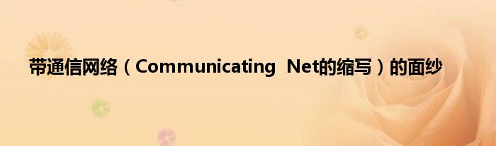 带通信网络（Communicating  Net的缩写）的面纱