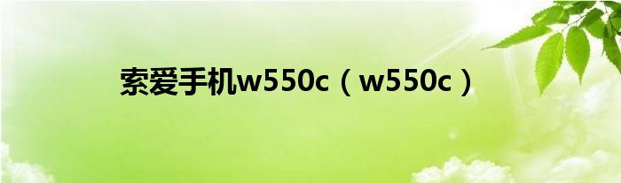 索爱手机w550c（w550c）