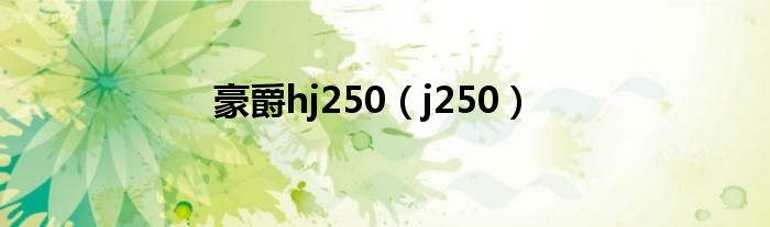 豪爵hj250（j250）