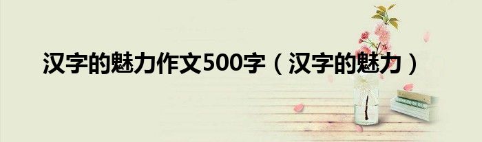 汉字的魅力作文500字（汉字的魅力）