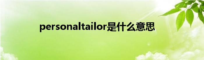 personaltailor是是什么意思