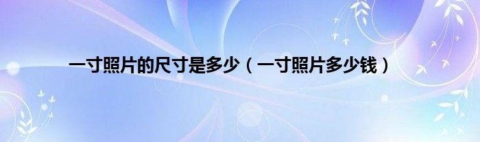 一寸照片的尺寸是多少（一寸照片多少钱）