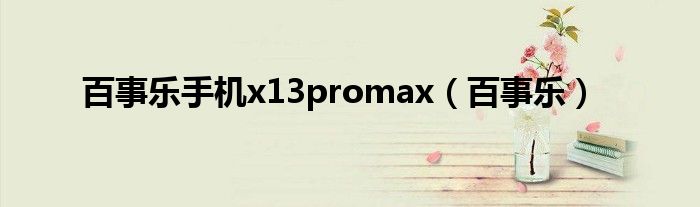 百事乐手机x13promax（百事乐）