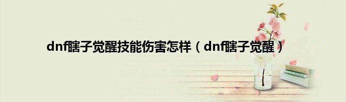 dnf瞎子觉醒技能伤害怎样（dnf瞎子觉醒）