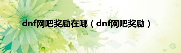 dnf网吧奖励在哪（dnf网吧奖励）