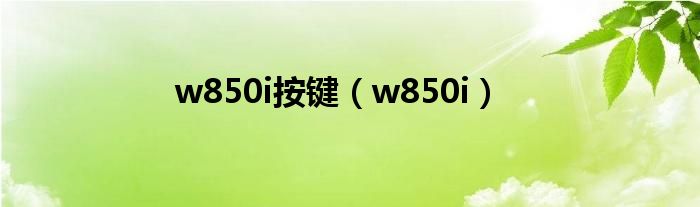 w850i按键（w850i）