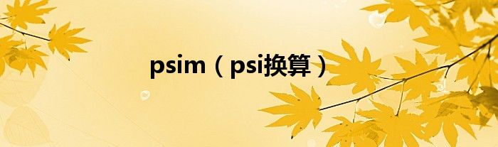 psim（psi换算）