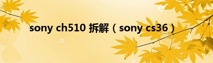 sony ch510 拆解（sony cs36）