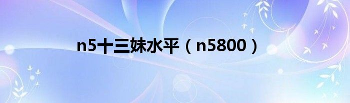 n5十三妹水平（n5800）