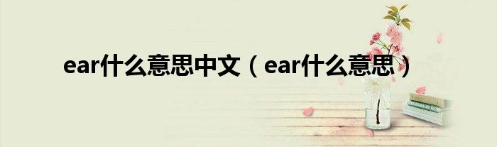 ear是什么意思中文（ear是什么意思）