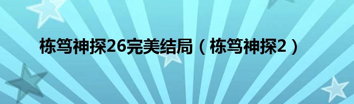 栋笃神探26完美结局（栋笃神探2）