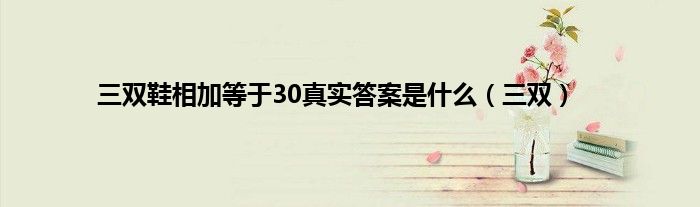 三双鞋相加等于30真实答案是是什么（三双）