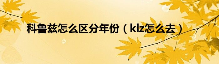 科鲁兹怎么区分年份（klz怎么去）