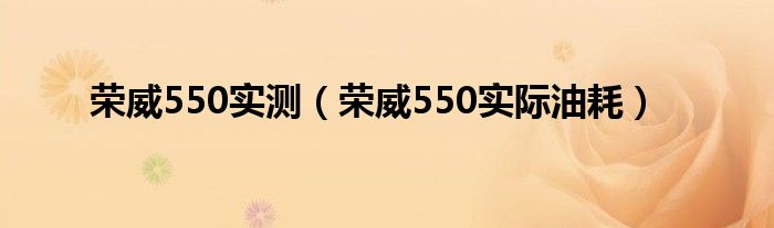 荣威550实测（荣威550实际油耗）