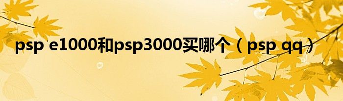 psp e1000和psp3000买哪个（psp qq）