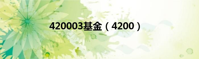 420003基金（4200）