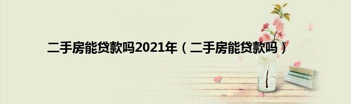 二手房能贷款吗2021年（二手房能贷款吗）