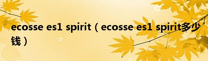 ecosse es1 spirit（ecosse es1 spirit多少钱）