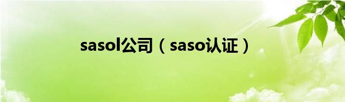 sasol公司（saso认证）