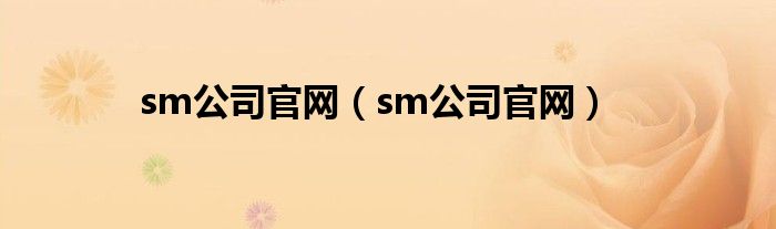 sm公司官网（sm公司官网）