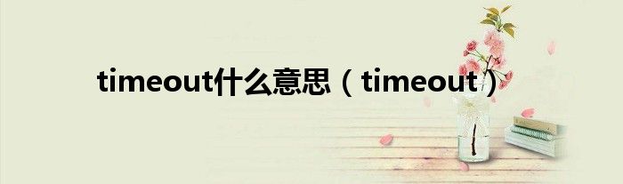 timeout是什么意思（timeout）