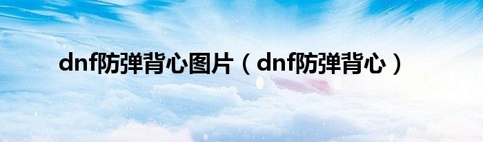 dnf防弹背心图片（dnf防弹背心）