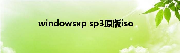 windowsxp sp3原版iso