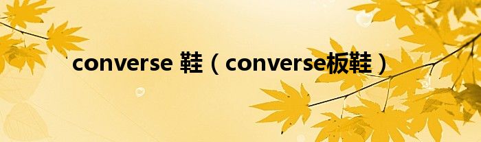 converse 鞋（converse板鞋）