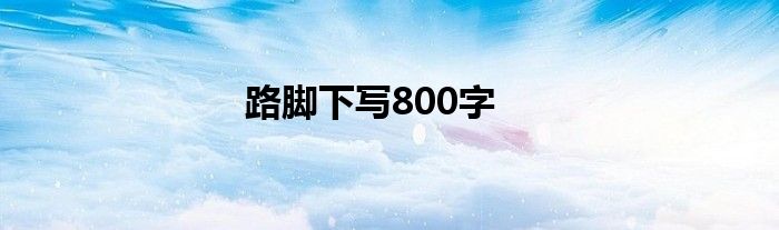 路脚下写800字