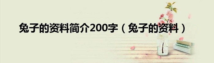 兔子的资料简介200字（兔子的资料）