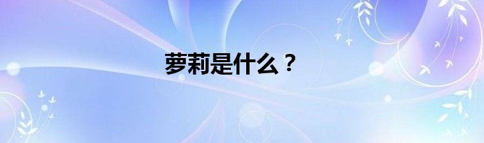 萝莉是是什么？