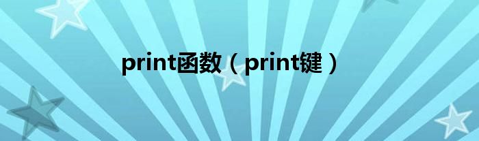 print函数（print键）