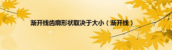 渐开线齿廓形状取决于大小（渐开线）