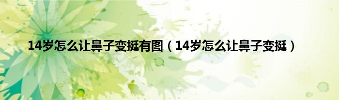 14岁怎么让鼻子变挺有图（14岁怎么让鼻子变挺）