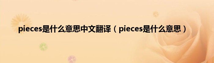 pieces是是什么意思中文翻译（pieces是是什么意思）