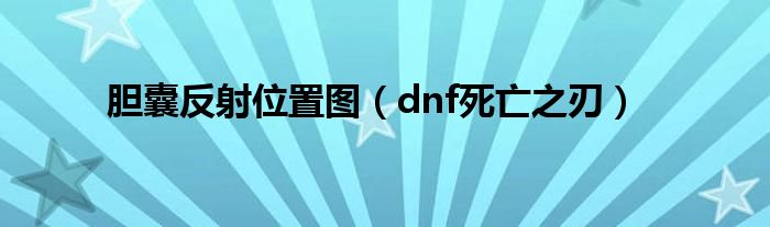 胆囊反射位置图（dnf死亡之刃）