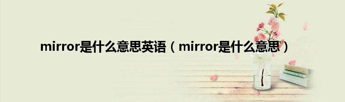 mirror是是什么意思英语（mirror是是什么意思）