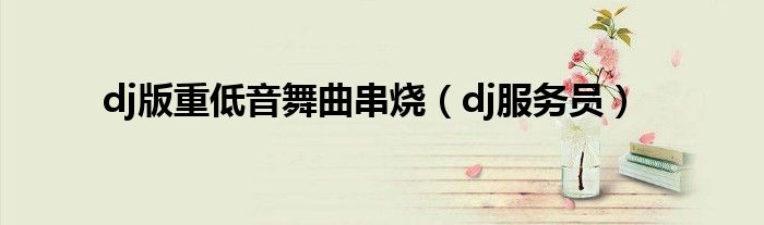 dj版重低音舞曲串烧（dj服务员）