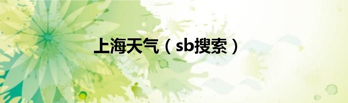 上海天气（sb搜索）