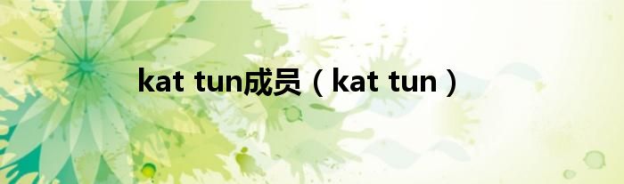 kat tun成员（kat tun）