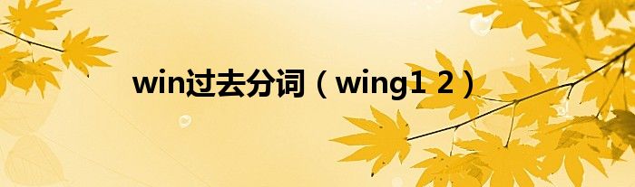 win过去分词（wing1 2）