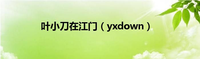 叶小刀在江门（yxdown）