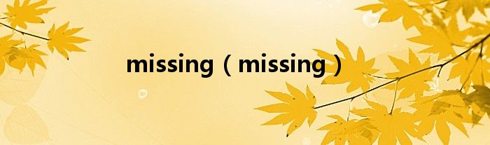 missing（missing）