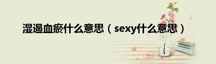 湿遏血瘀是什么意思（sexy是什么意思）