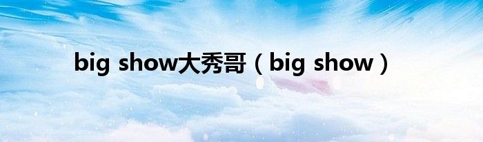 big show大秀哥（big show）