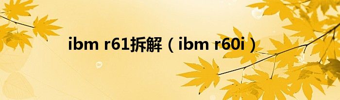 ibm r61拆解（ibm r60i）