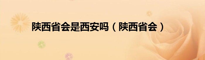 陕西省会是西安吗（陕西省会）